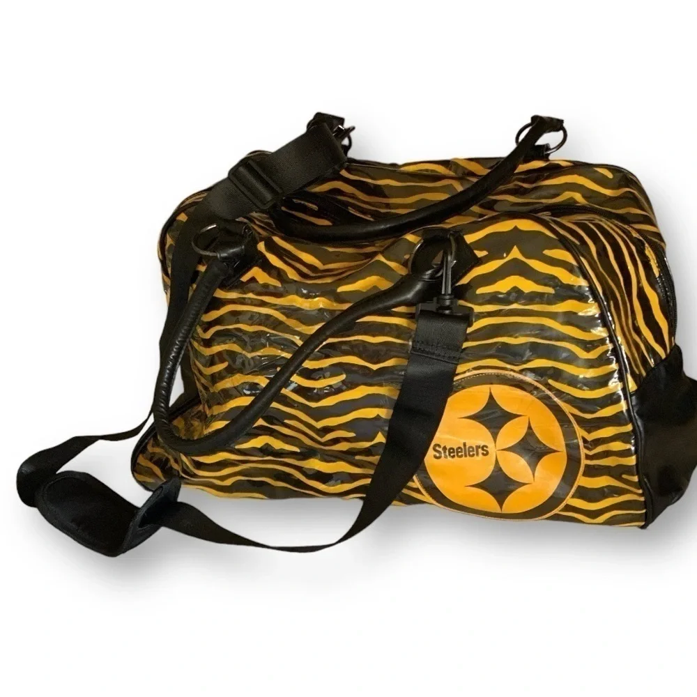 Authentic NFL PITTSBURGH STEELERS Duffel Bag with Shoulder Strap Team Co…